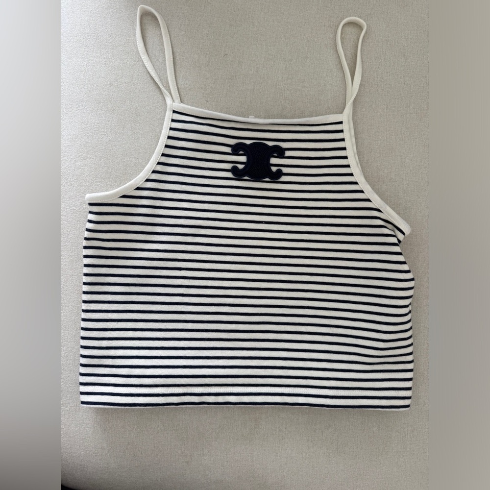 Celine TRIOMPHE TANK TOP IN STRIPED JERSEY
